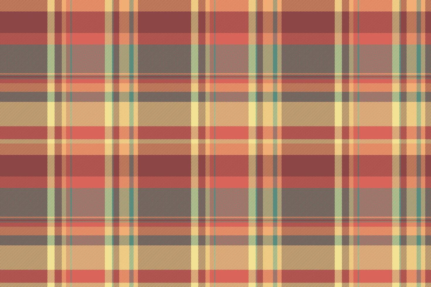 Poncho pattern background fabric, soft textile texture. Relax tartan seamless plaid check in red and teal colors. vector