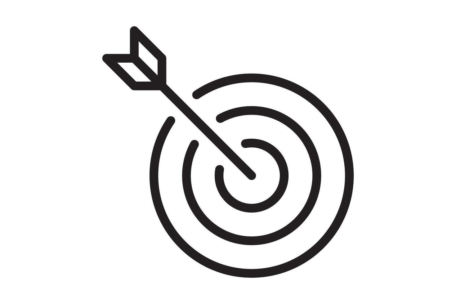 Arrow in target icon. Strategy symbol success. illustration. vector