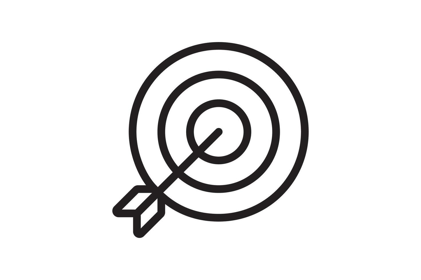 Arrow in target icon. Strategy symbol success. illustration. vector
