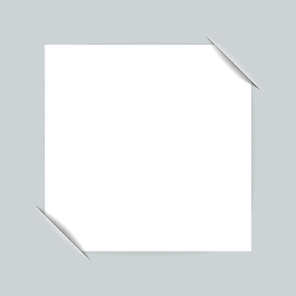 Cuts in the paper for attaching a photo template. illustration vector