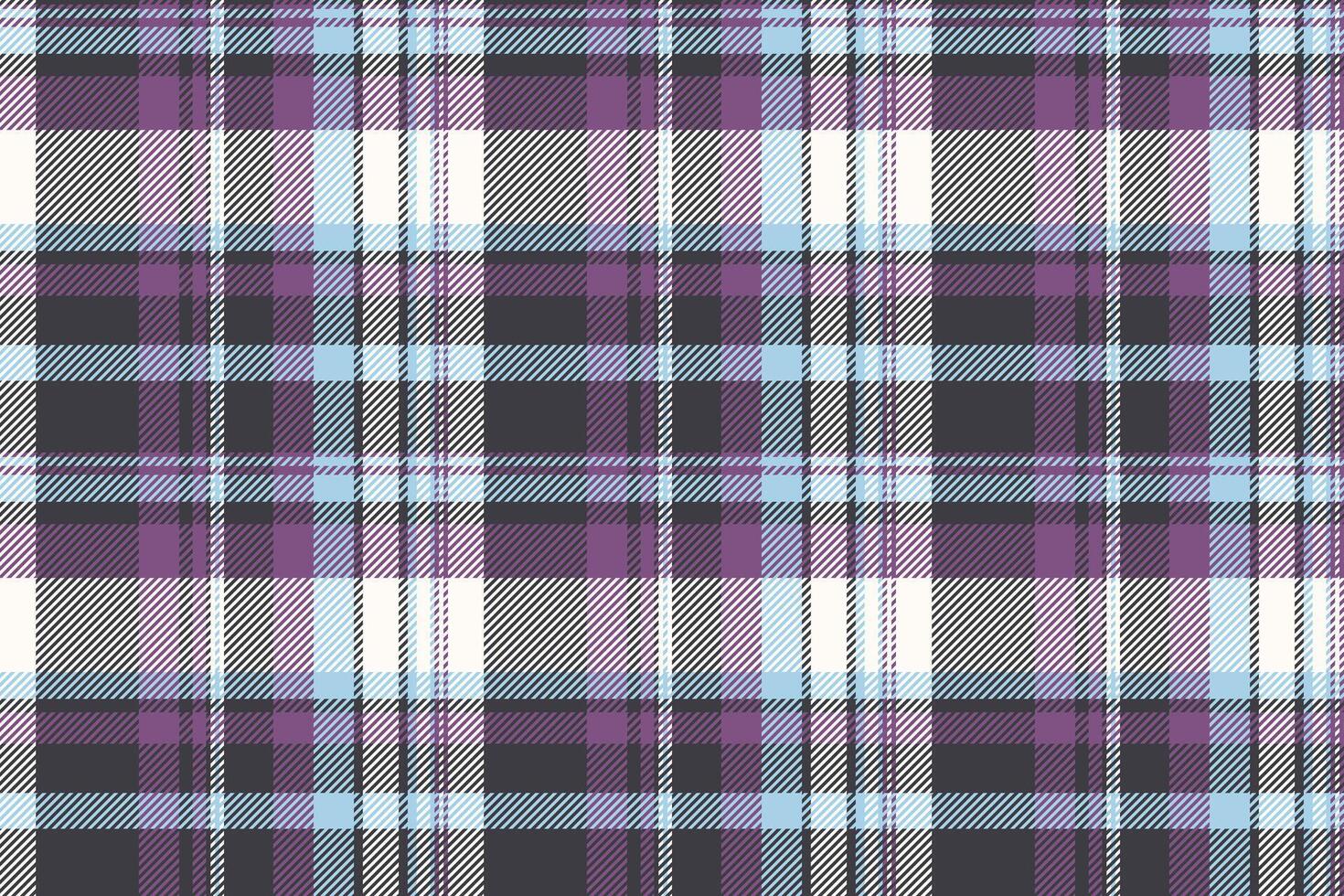 Furry textile tartan plaid, open seamless background texture. Hat pattern check fabric in dark and purple colors. vector