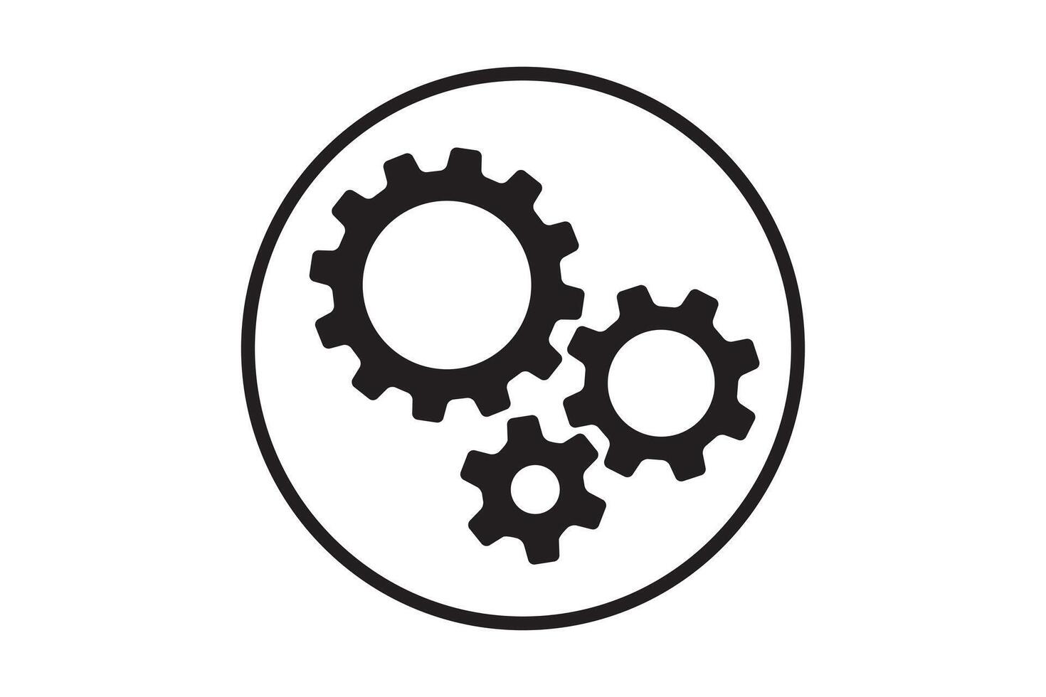 Setting icon with work cog gear element. Cogweel mechanism symbol. vector