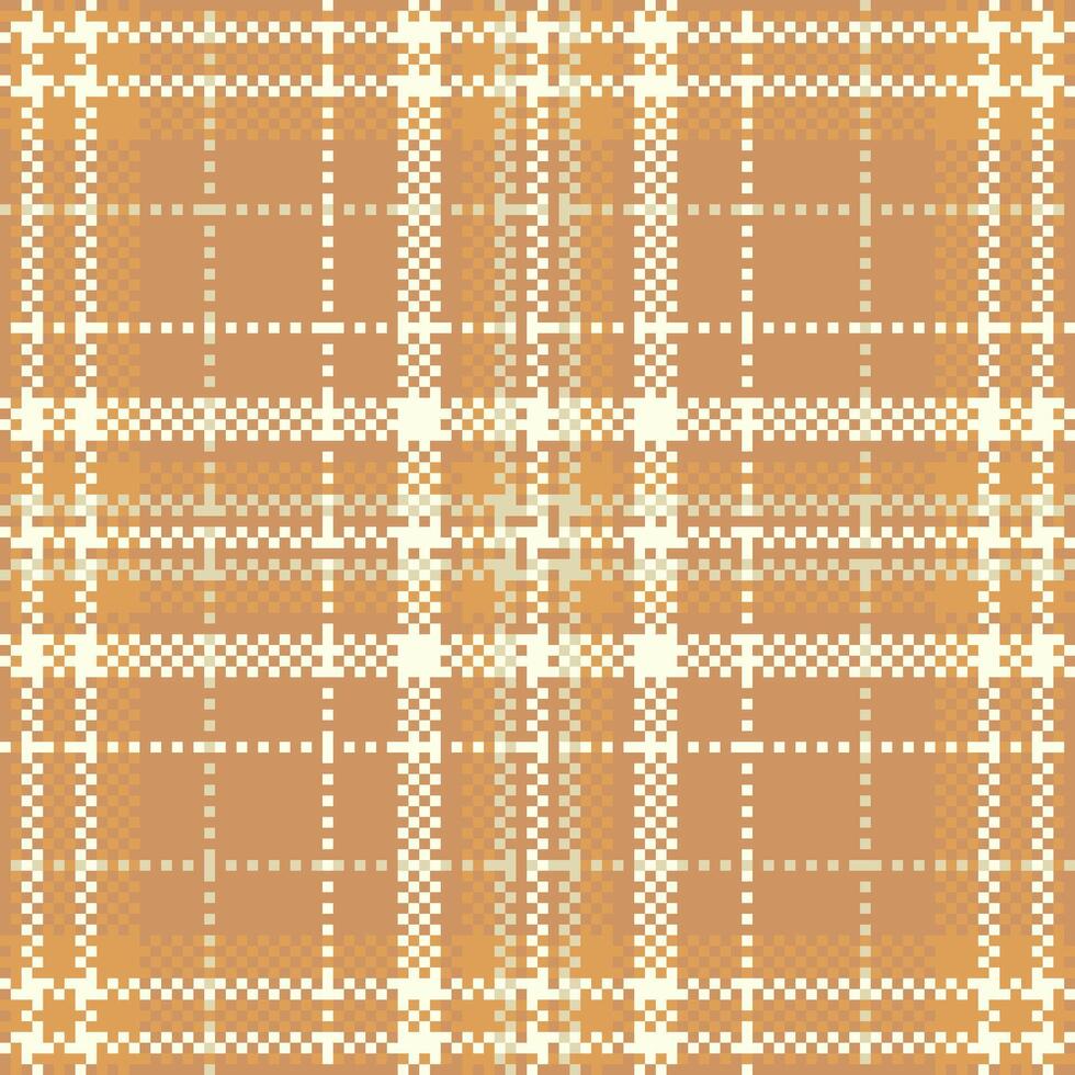 Conceptual check plaid fabric, postcard background tartan seamless. Close-up textile pattern texture in orange and light colors. vector