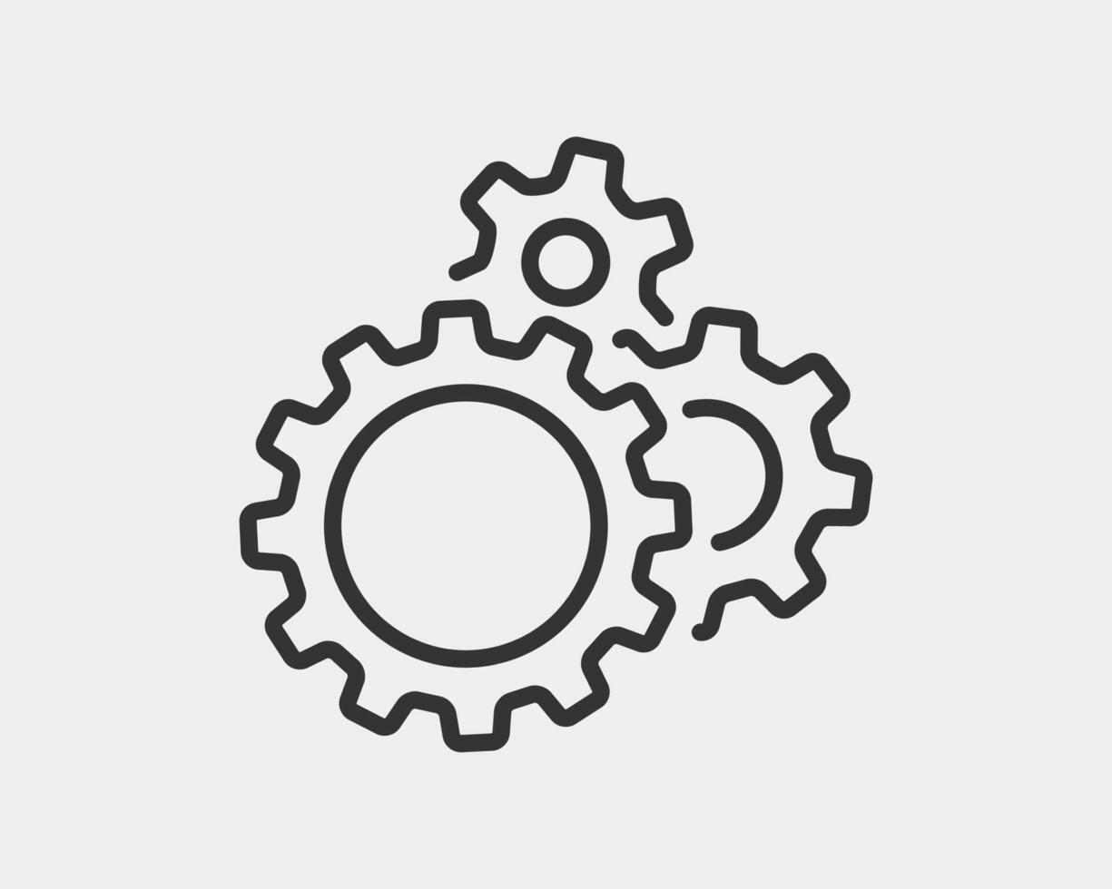 Metal gears and cogs . Gear icon flat design. Mechanism wheels logo. Cogwheel concept template. vector