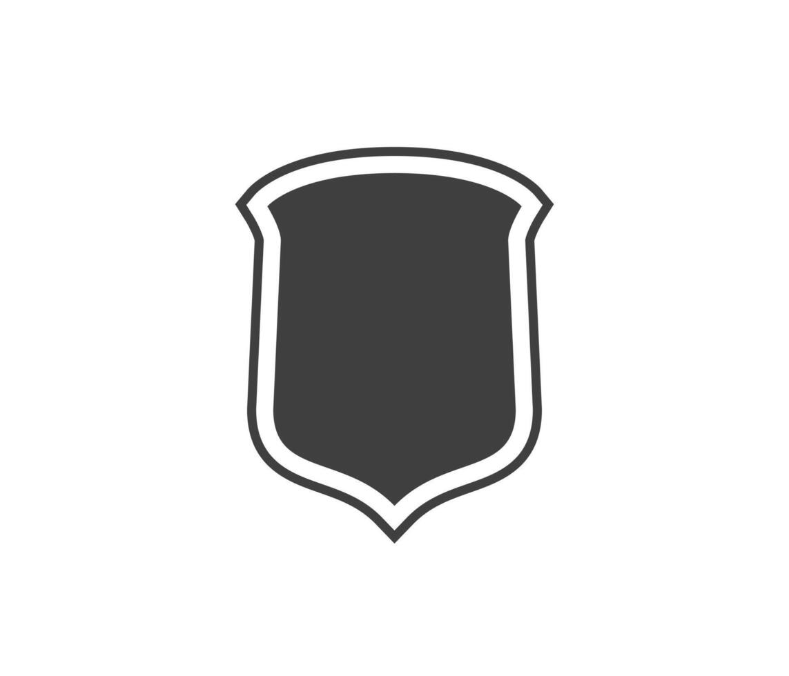 Shield black and white logo. Guarantee, insignia and guard symbol. Security icon vector