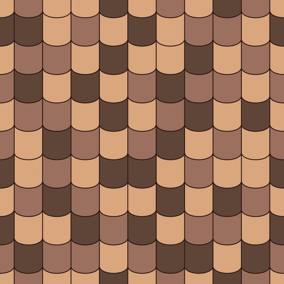 Roof tile texture seamless pattern for house or home. Abstract architecture background design. Roofing ceramic exterior material cover. vector