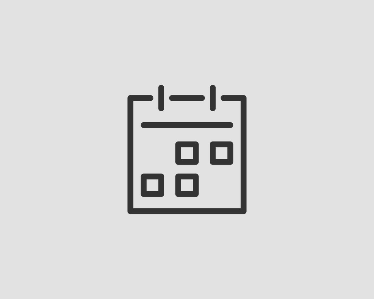Calendar icon flat line design vector