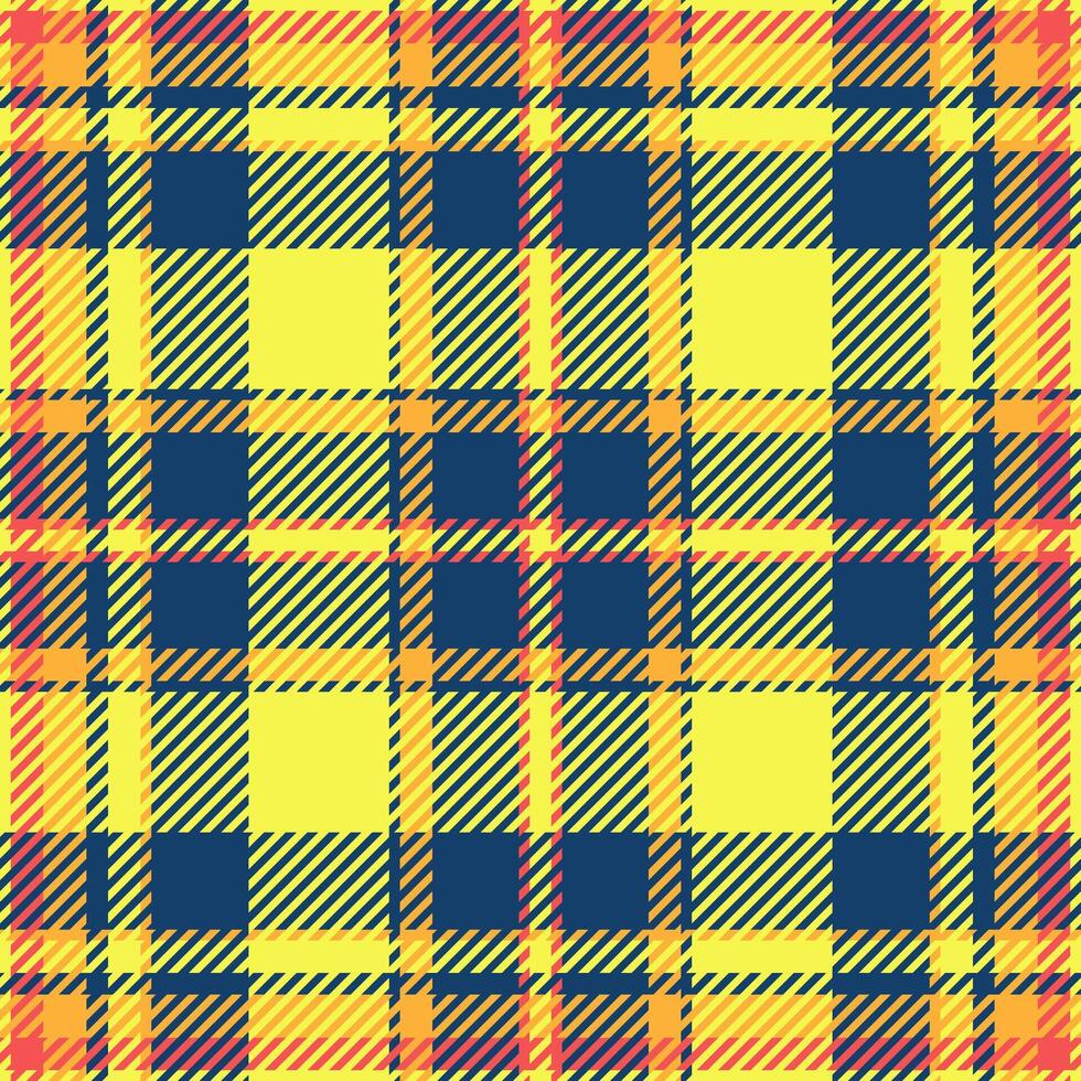 Periodic texture fabric background, party pattern check. Glen tartan seamless textile plaid in blue and yellow colors. vector