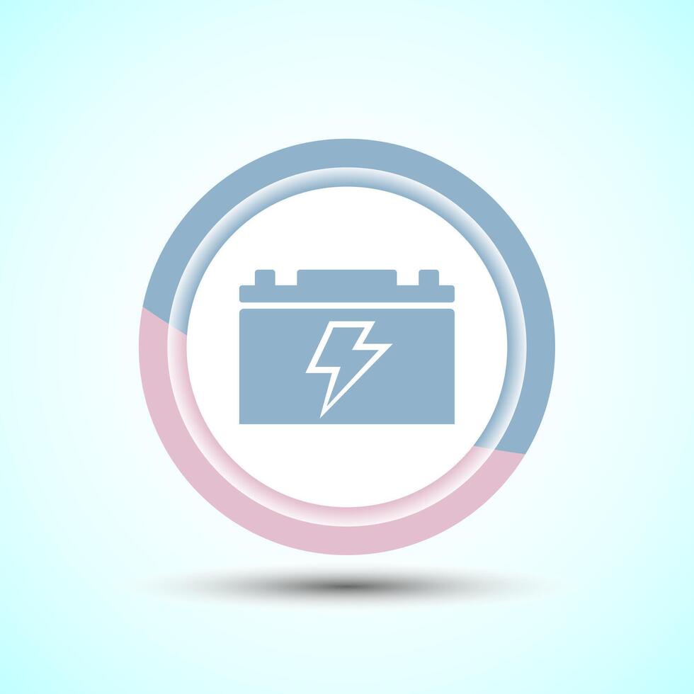 Power, Battery Icon Design Illustration, Icon For Web and mobile application, Pastel Color Button Design vector