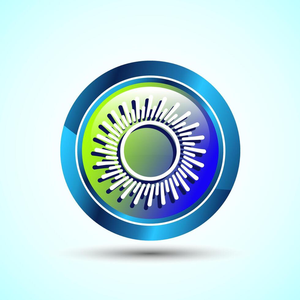 Sun Icon Design Illustration Colorful Button Design vector