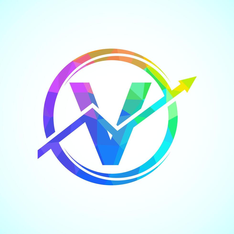 Initial alphabet V logo design incorporated with the arrow. Financial or success logo concept. Logo for accounting business and company identity vector