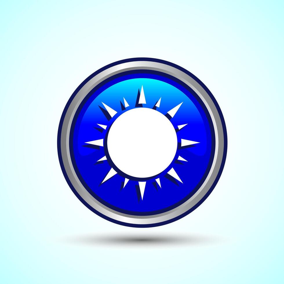 Sun Icon Design Illustration Glossy Button vector