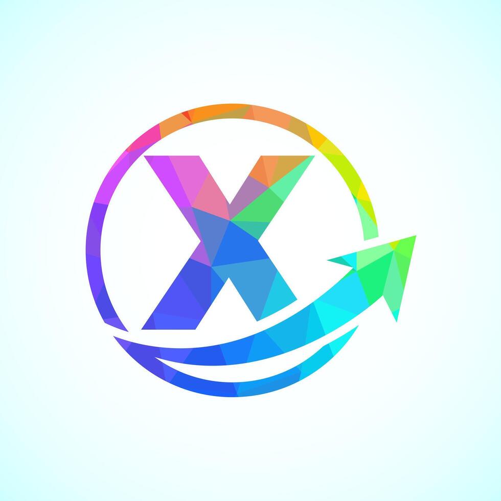 Initial alphabet X logo design incorporated with the arrow. Financial or success logo concept vector