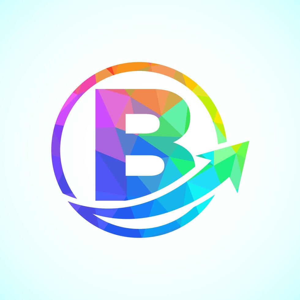 Initial alphabet B logo design incorporated with the arrow. Financial or success logo concept vector