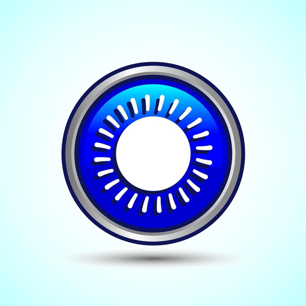 Sun Icon Design Illustration Round Blue Button Design vector