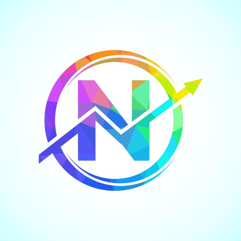 Initial alphabet N logo design incorporated with the arrow. Financial or success logo concept. Logo for accounting business and company identity vector