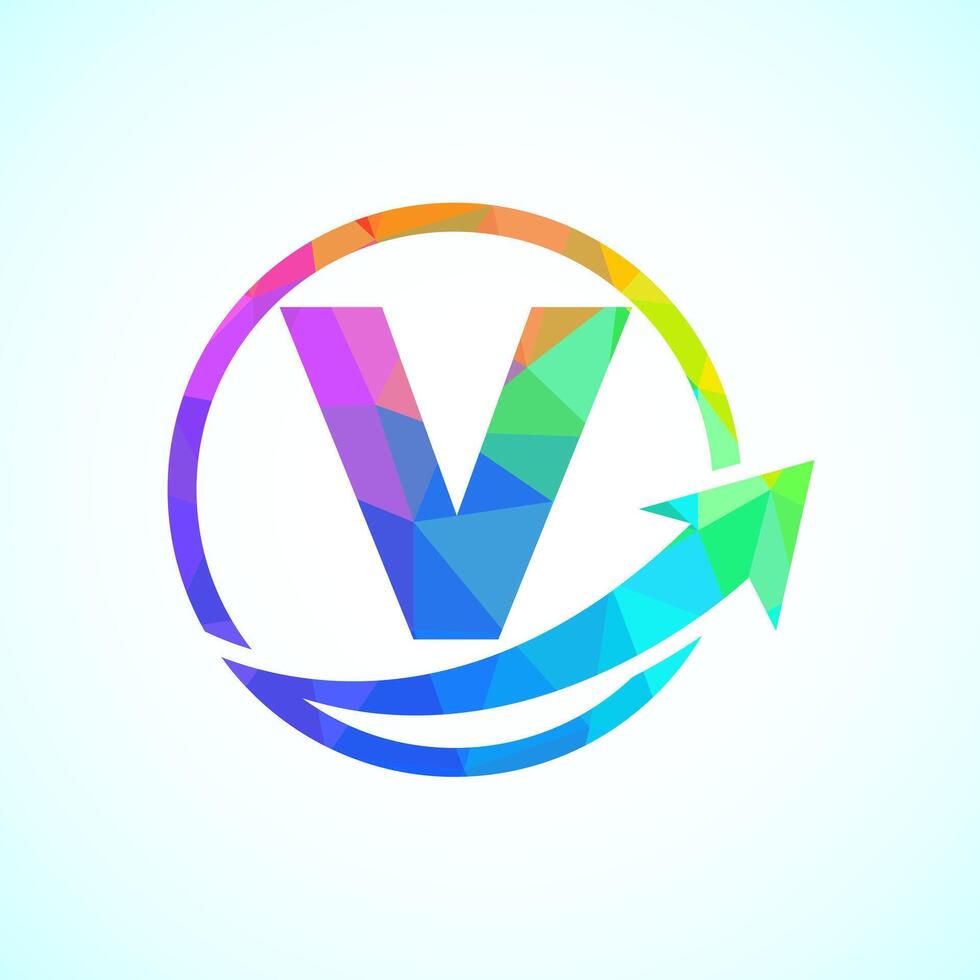 Initial alphabet V logo design incorporated with the arrow. Financial or success logo concept vector