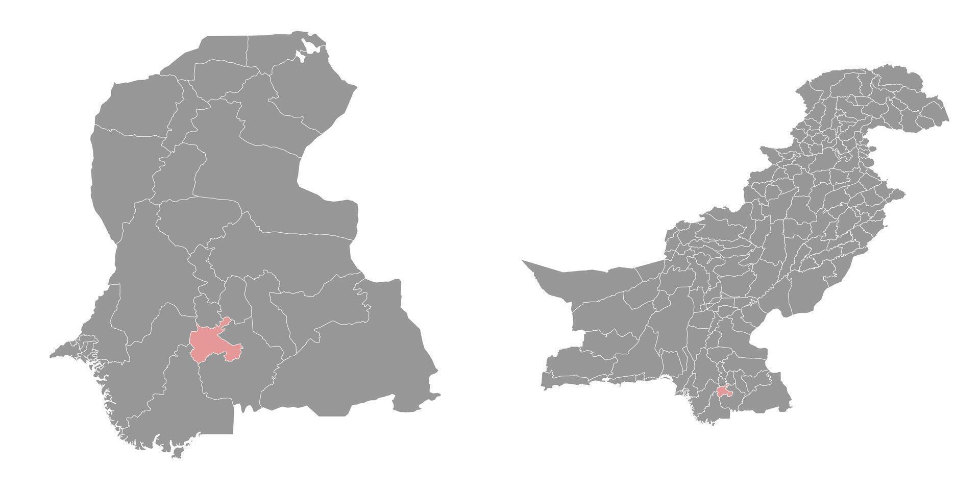 Tando Muhammad Khan district map, administrative division of Pakistan. illustration. vector