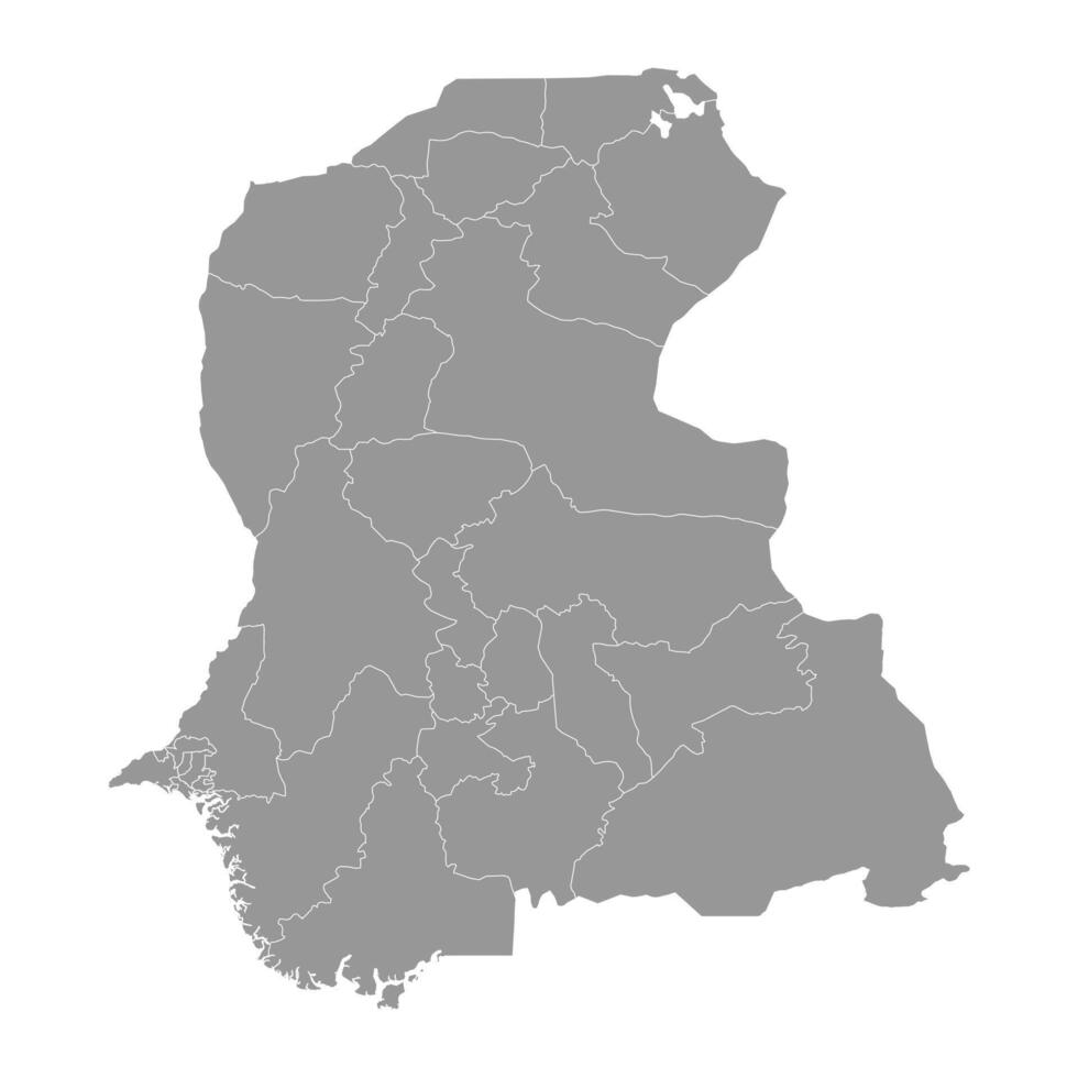 Sindh map with districts. illustration. vector