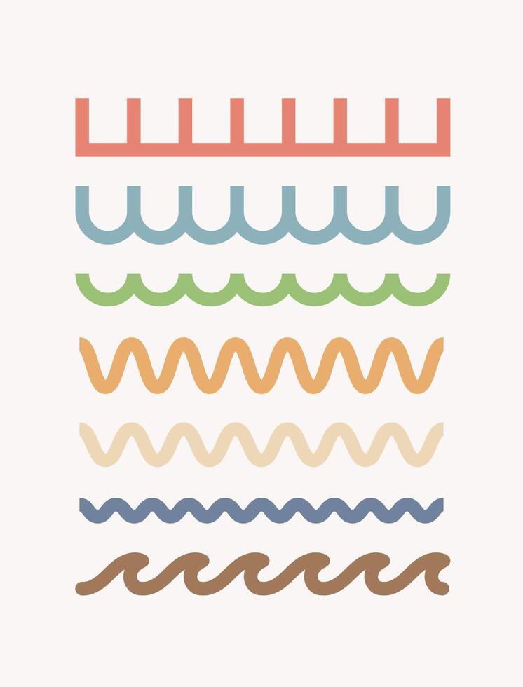 flat design colorful lines collection set vector