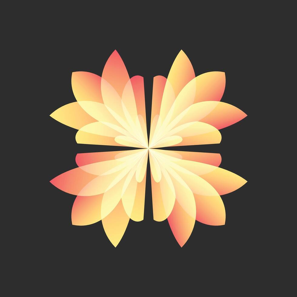 orange leaf flower logo is an image or simply a sketch with a specific meaning, and represents a meaning of a company, region, organization, product, country, institution, and other things. vector