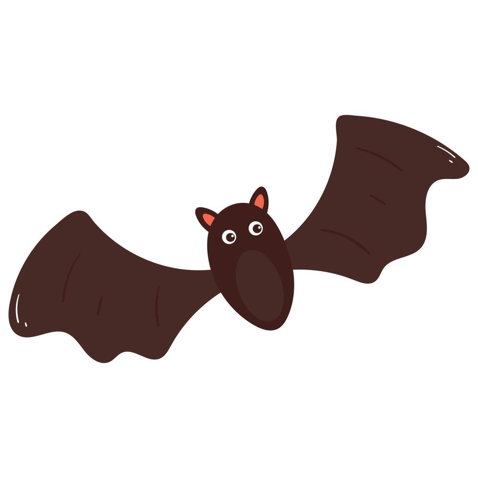 cute hand drawing cartoon bat. cute animal sticker, doodle vector