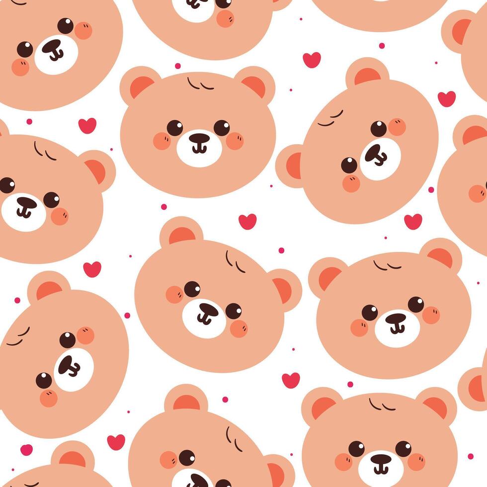 seamless pattern cartoon bear. cute wallpaper for fabric print, gift wrap paper vector
