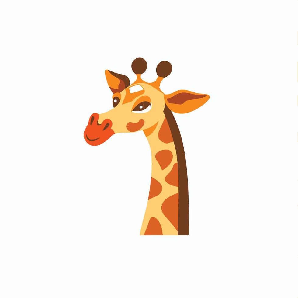 Cute cartoon giraffe with a friendly expression and bright colors. vector