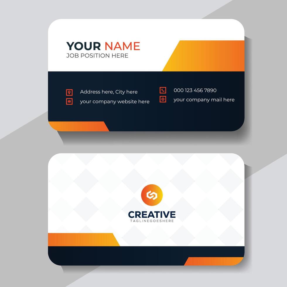 Free elegant minimal red and gray business card template vector