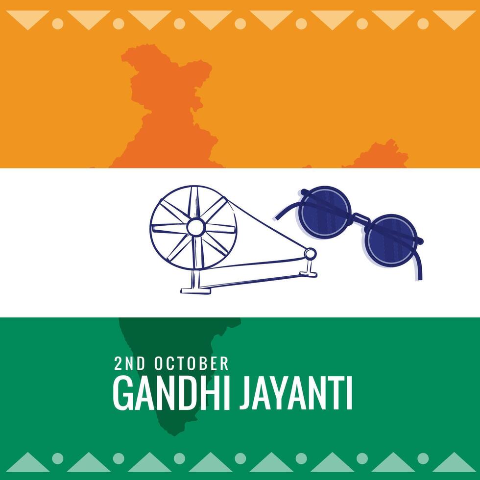 Grunge style gandhi jayanti banner with charkha design vector