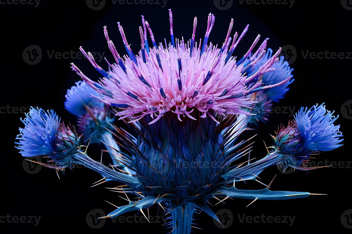 Vibrant Thistle Flower in Bloom - Nature, Botanical, Macro Photography for Prints, Posters, and Wall Art photo