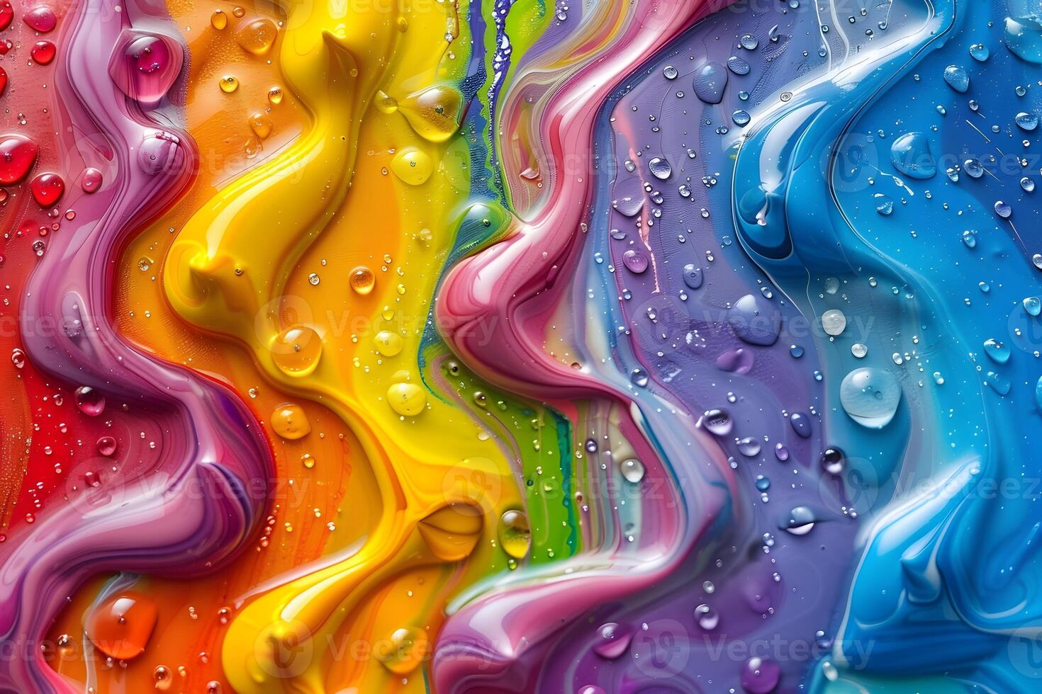 Vibrant Rainbow Colors in Fluid Swirls Design for Artistic Backgrounds and Print Materials photo