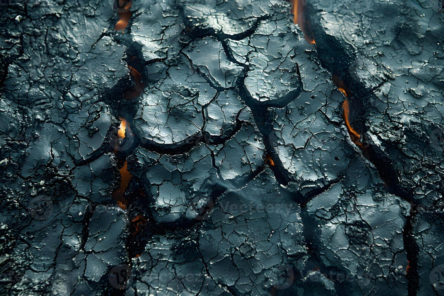 Abstract Cracked Earth Texture - Dramatic Charred Surface for Design and Background Use photo