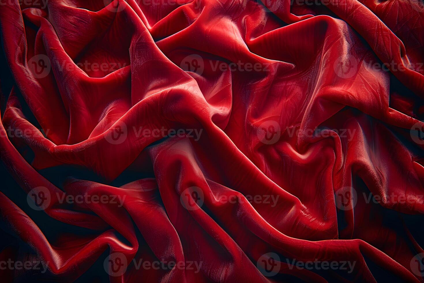 Luxurious Red Silk Fabric with Soft Waves and Elegant Texture for Elegant Design photo