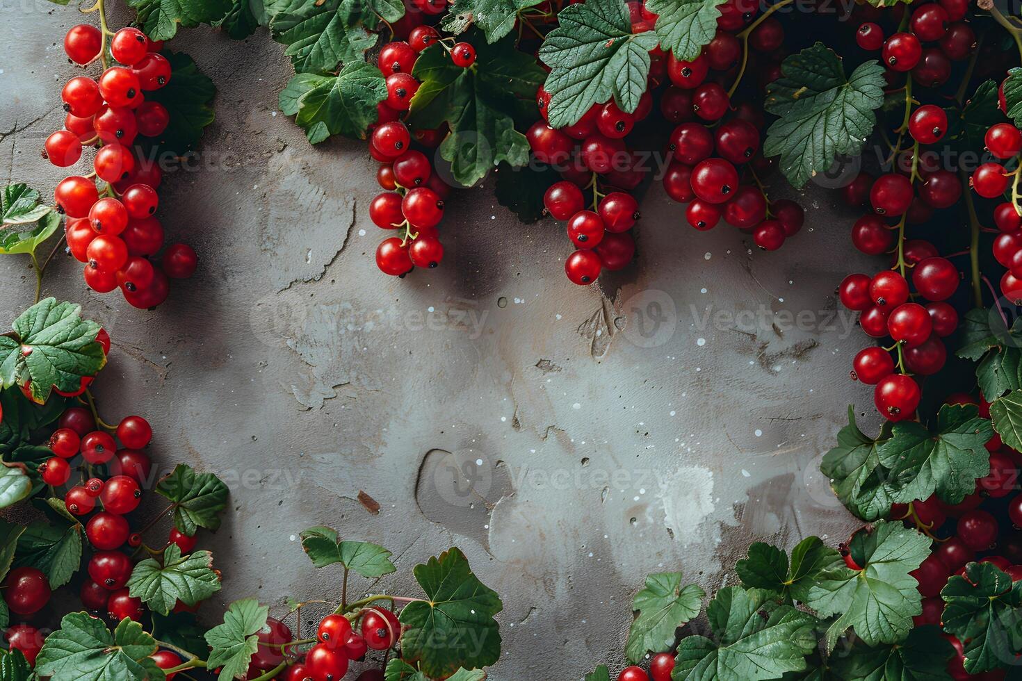 Fresh Red Currants on Rustic Background - Perfect for Kitchen Art, Menu Design, or Food Blogs photo