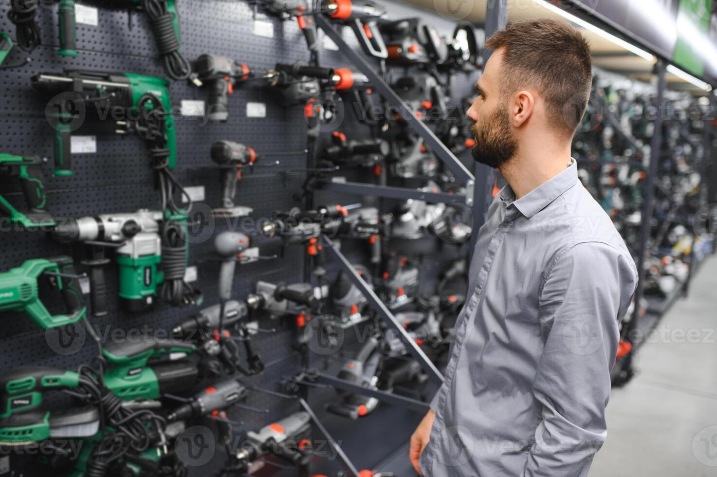 male customer in a power tool store photo