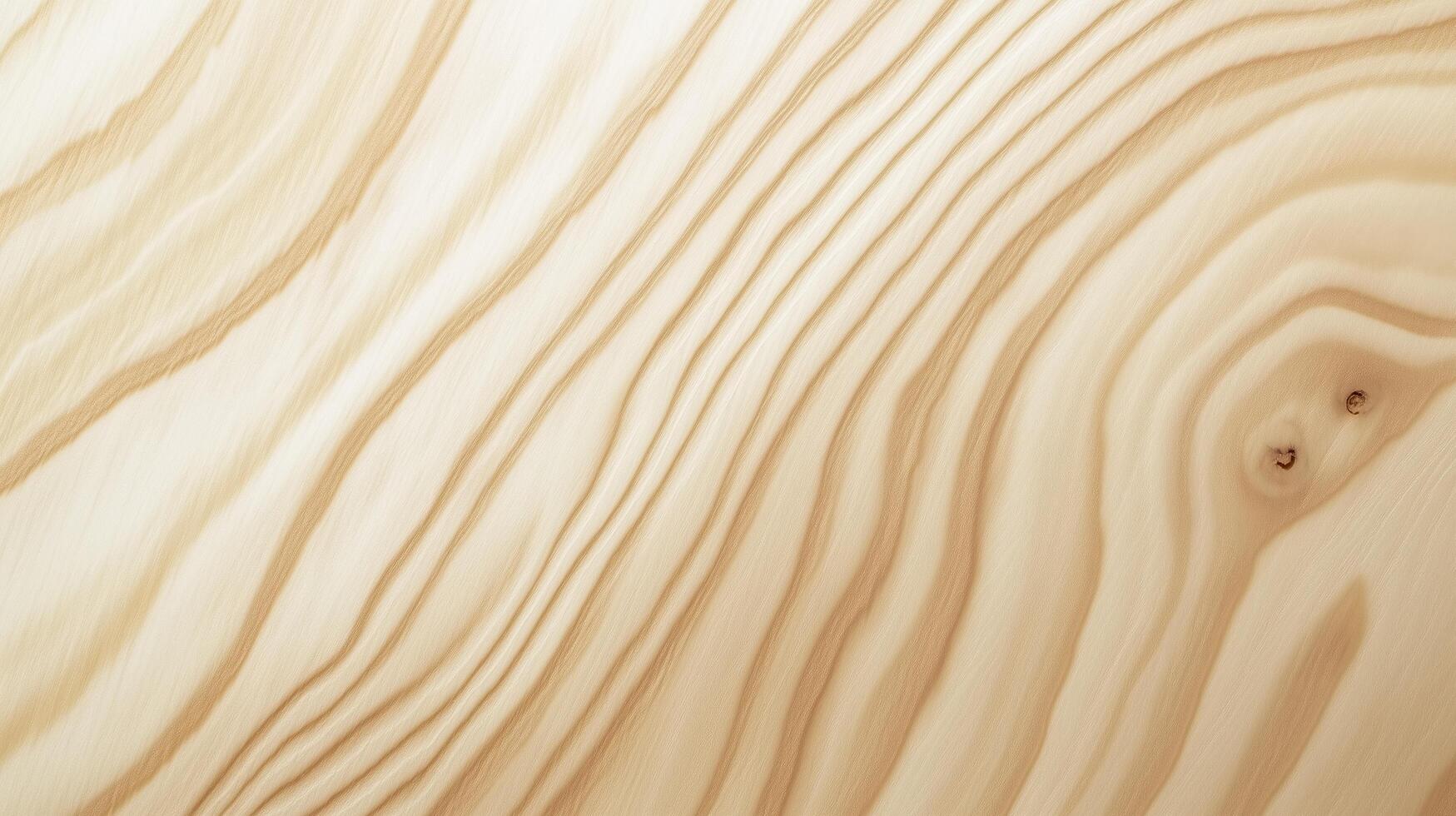 A wooden surface with a grainy texture. The wood appears to be of a light color, possibly beige or tan. The grain of the wood is visible, with some lines and patterns that create a sense of depth photo