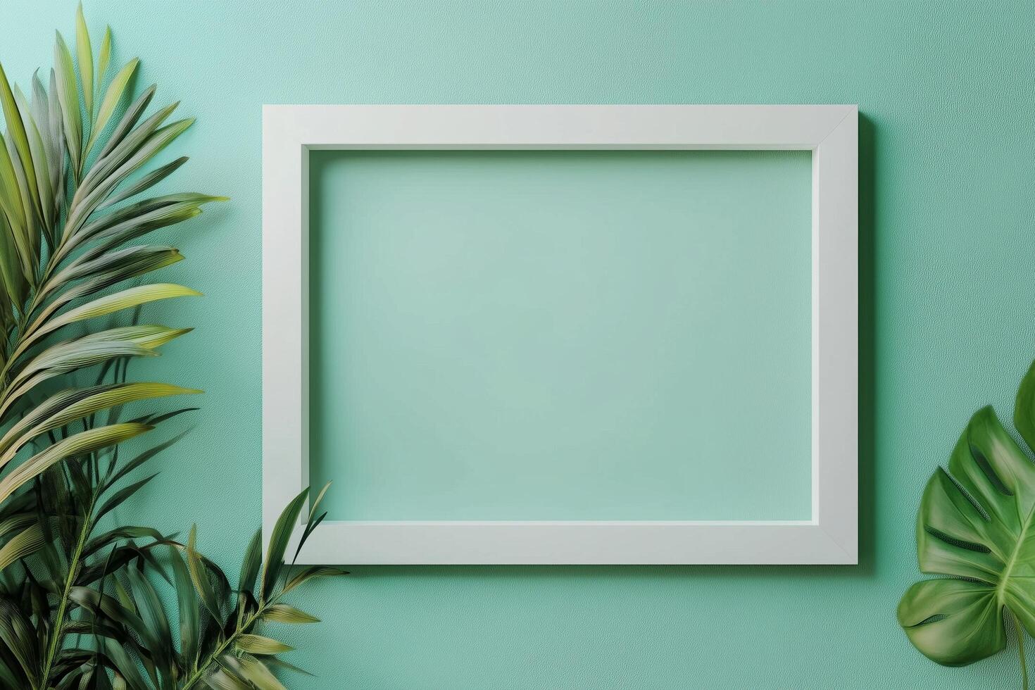 Vertical frame for mockup. room interior with mock up photo frame.