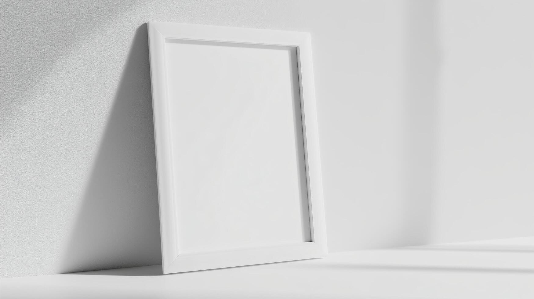 Vertical frame for mockup. room interior with mock up photo frame.