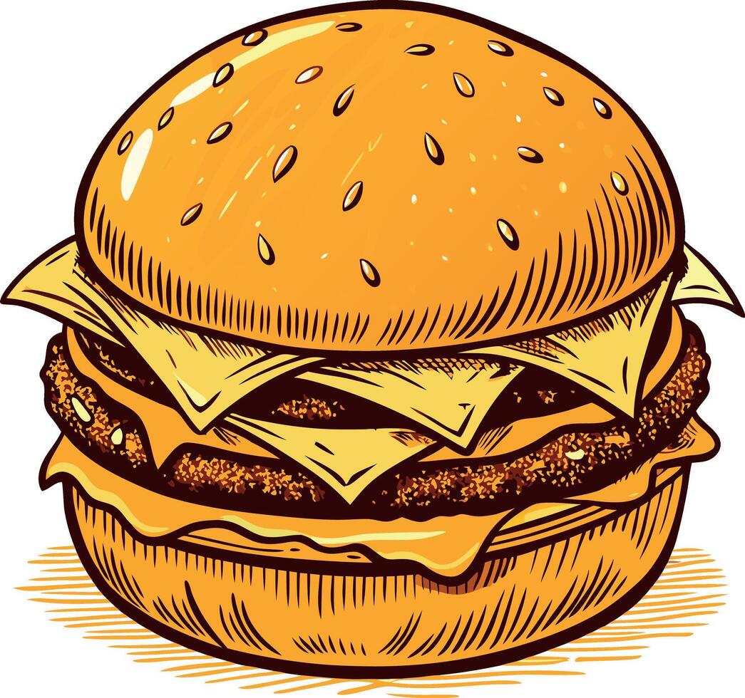 A hamburger with white background vector