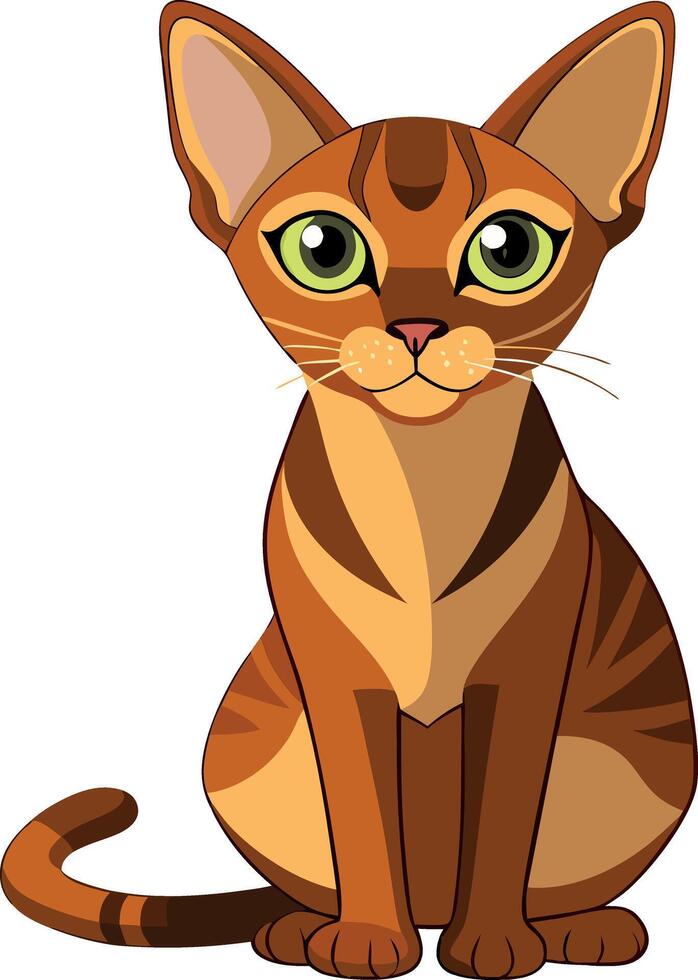 A cat with green eyes is sitting on a white background vector
