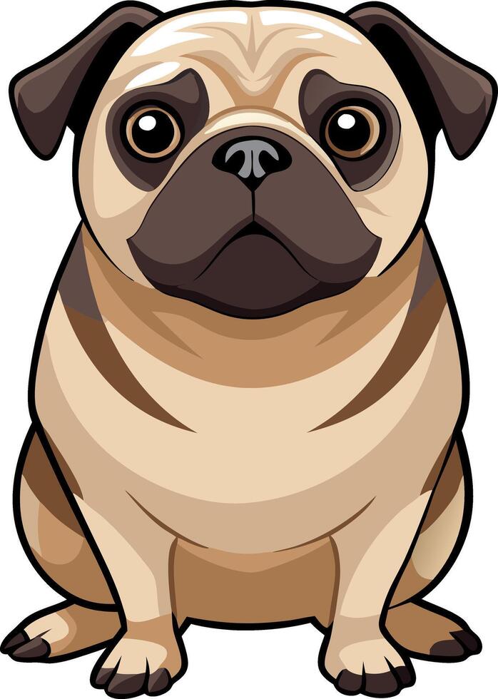 A cartoon dog with a cute face and a brown and white coat vector