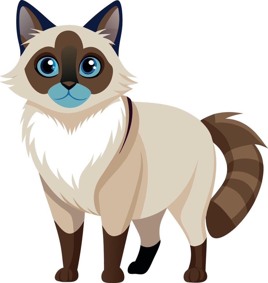 A cartoon cat with a blue mouth vector