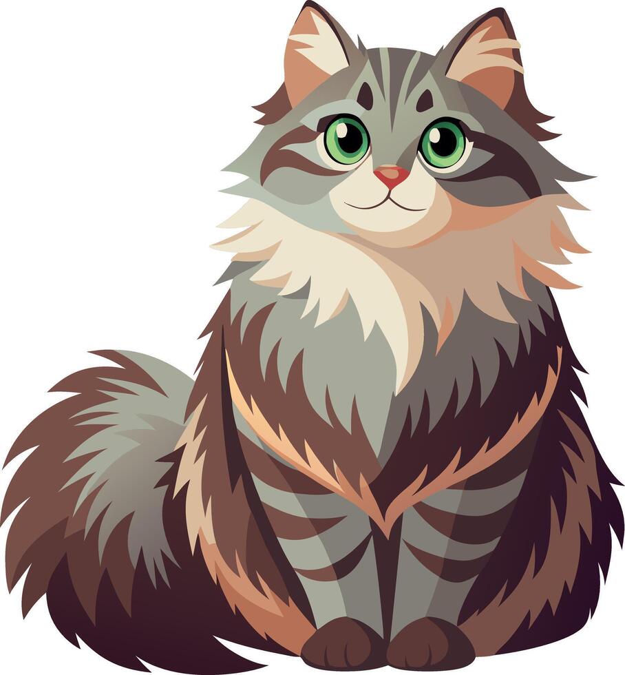 A cat with green eyes is sitting on a white background vector