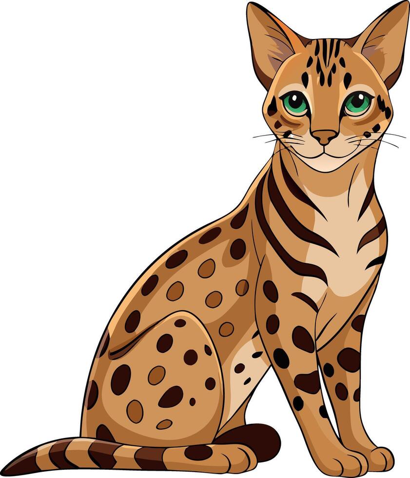 A cat with green eyes is sitting on a white background vector