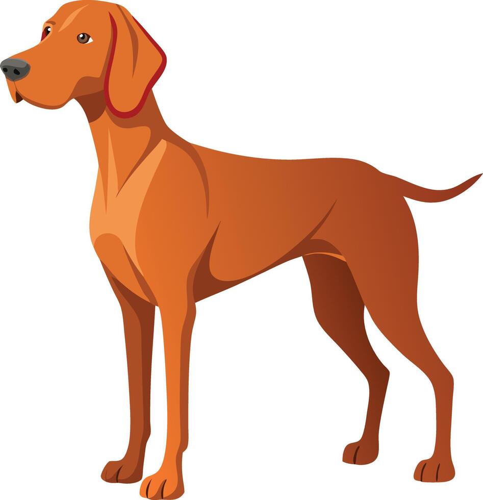 A cartoon dog with a red face and a red tail vector