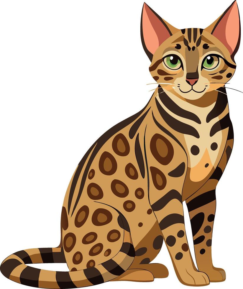 A cat with green eyes is sitting on a white background vector