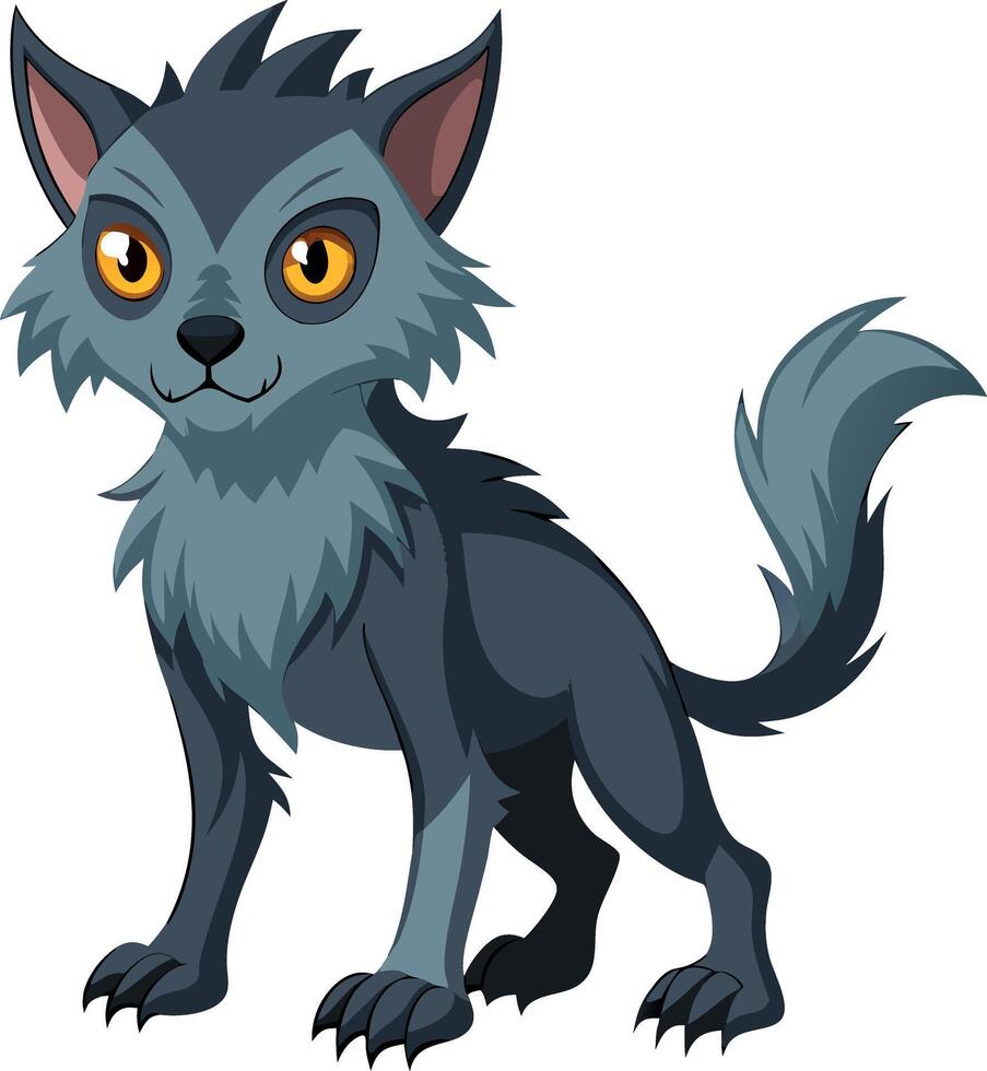 A cartoon cat with a menacing look on its face vector