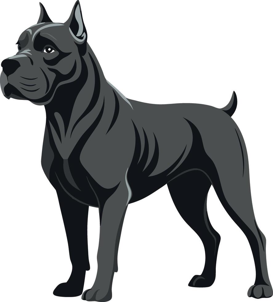 A black dog with a black vector
