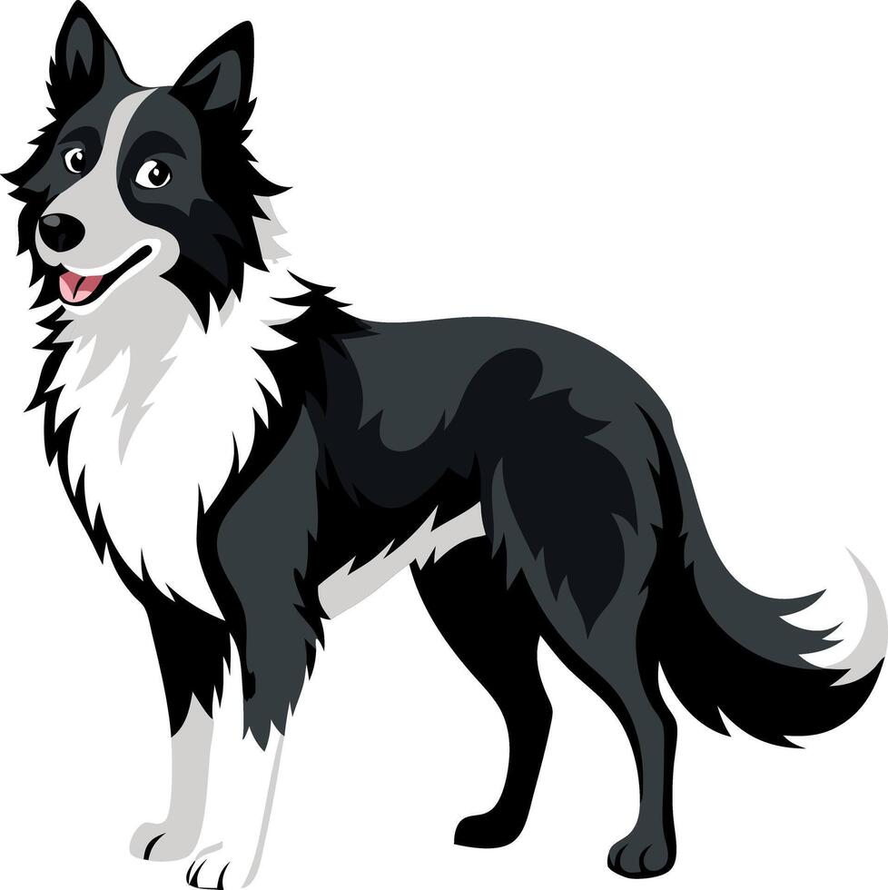 The dog has a happy expression and is wagging its tail vector
